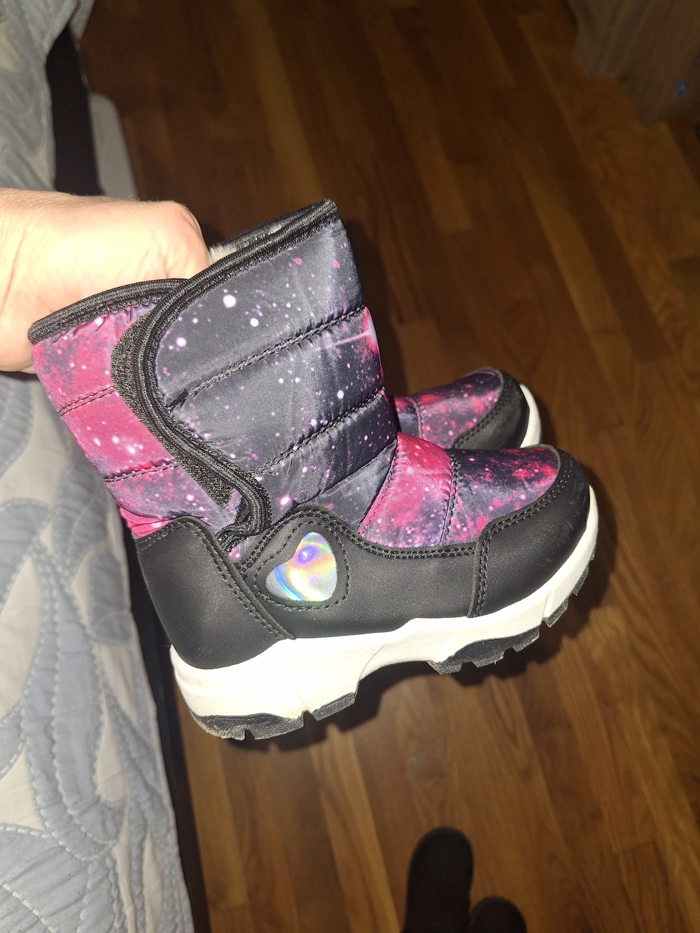Kids Galaxy Print Winter Boots - Pink & Black Sizs 8.5C
